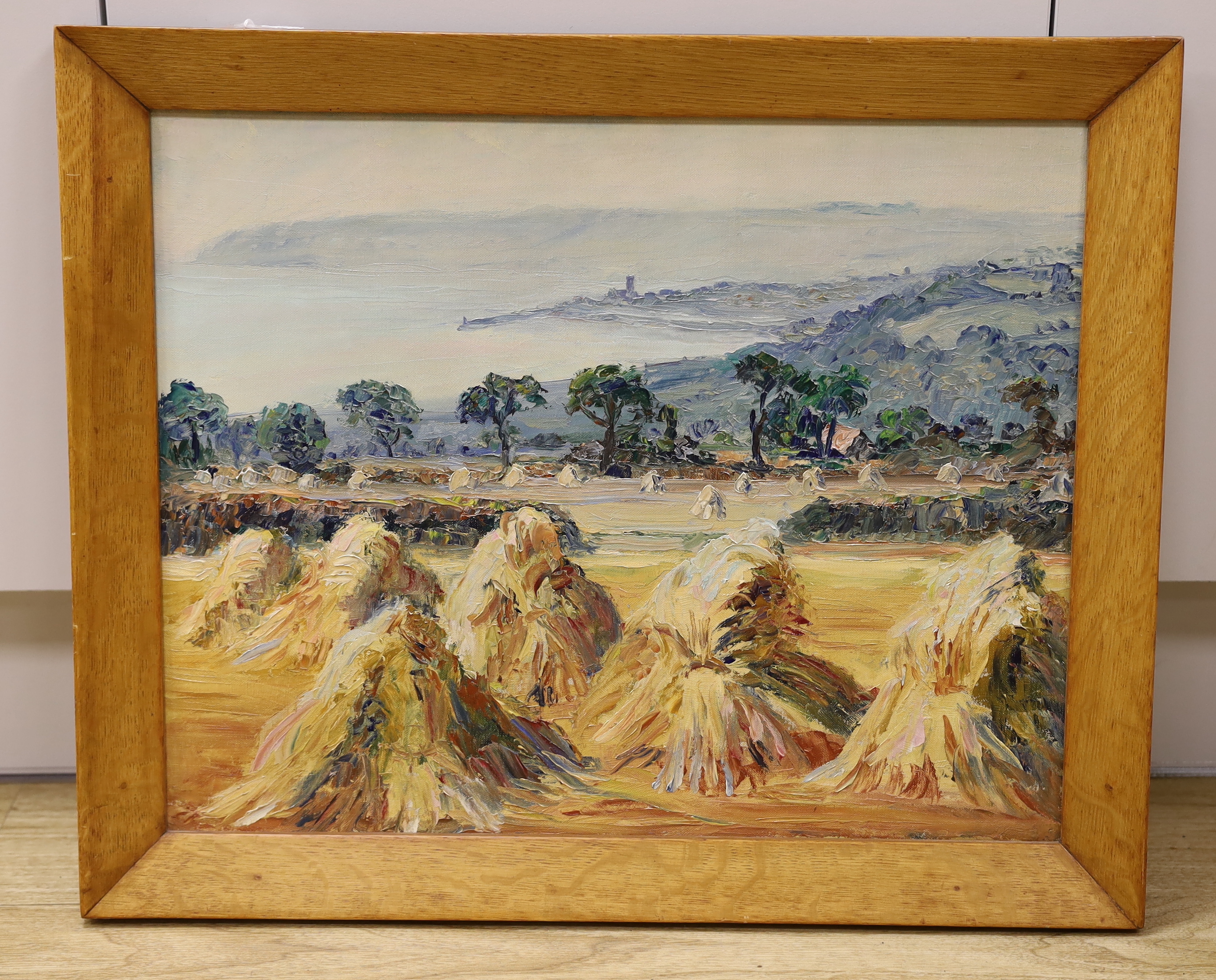 Modern British, oil on canvas, 'To Newlyn Coast, Cornwall', 39 x 49cm